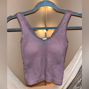 Purple padded crop top